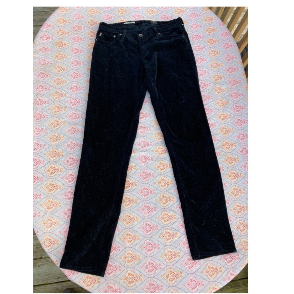 Black Adriano Goldschmied Cotton Cord Straight Leg Pants - Picture 2 of 10